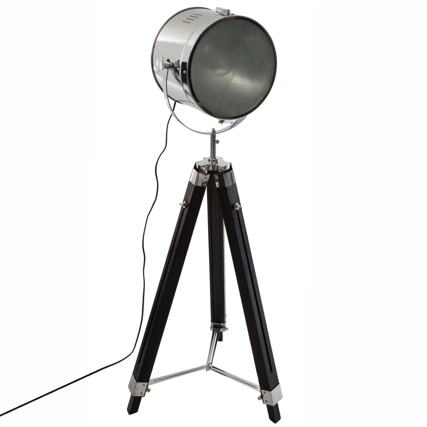Atmosphera - Stojacia lampa EBOR 1xE27/25W/230V borovica/lesklý chróm