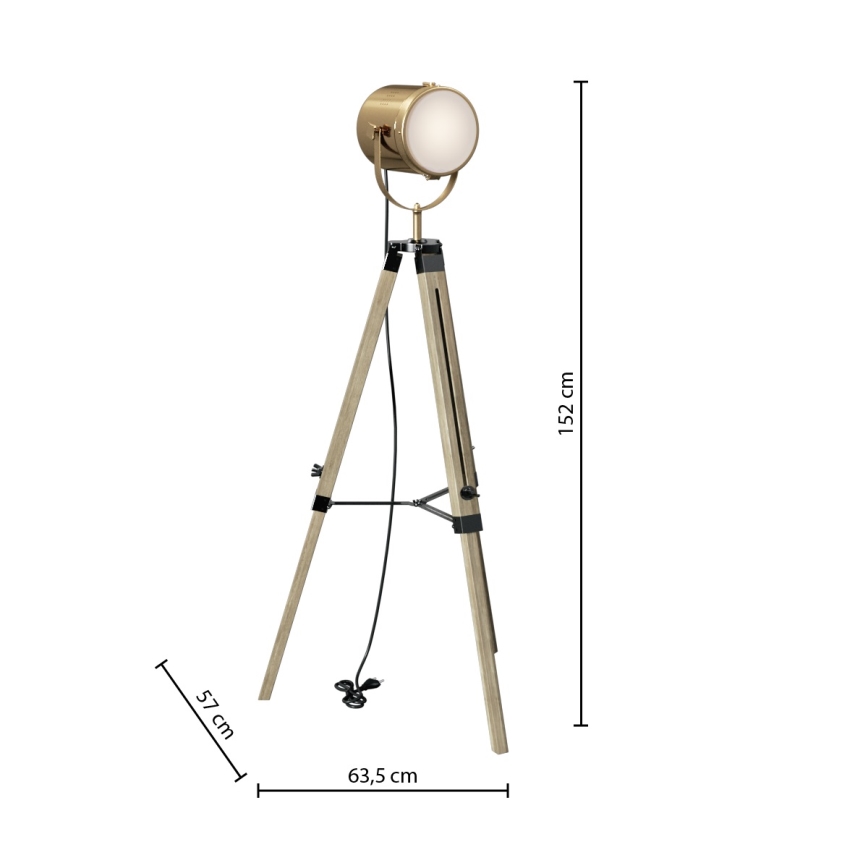 Atmosphera - Stojacia lampa EBOR 1xE27/25W/230V borovica/mosadz