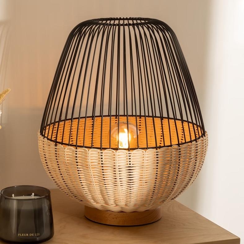 Atmosphera - Stolná lampa ANEA 1xE27/40W/230V ratan