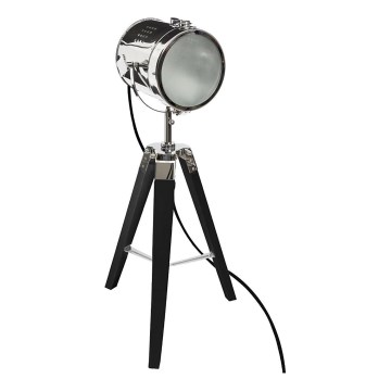 Atmosphera - Stolná lampa EBOR 1xE14/25W/230V borovica/lesklý chróm