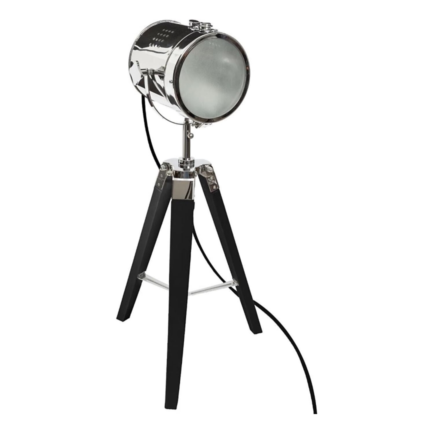 Atmosphera - Stolná lampa EBOR 1xE14/25W/230V borovica/lesklý chróm