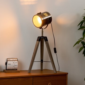 Atmosphera - Stolná lampa EBOR 1xE14/25W/230V borovica/mosadz