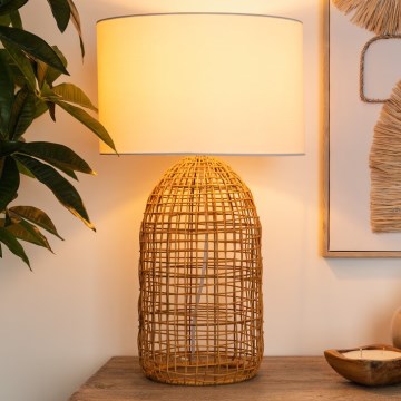 Atmosphera - Stolná lampa KARLA 1xE27/25W/230V ratan