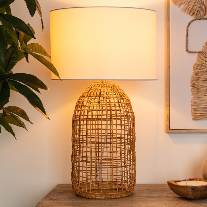 Atmosphera - Stolná lampa KARLA 1xE27/25W/230V ratan