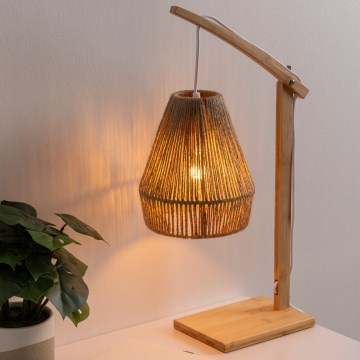 Atmosphera - Stolná lampa KARLA 1xE27/40W/230V bambus/konope