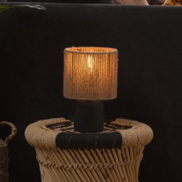 Atmosphera - Stolná lampa KOBY 1xE14/40W/230V konope/čierna