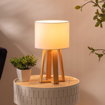Atmosphera - Stolná lampa MOLU 1xE27/25W/230V borovica/biela
