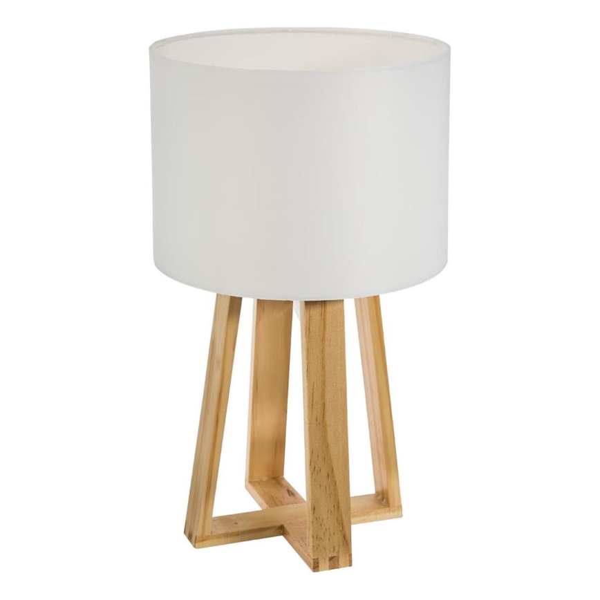 Atmosphera - Stolná lampa MOLU 1xE27/25W/230V borovica/biela
