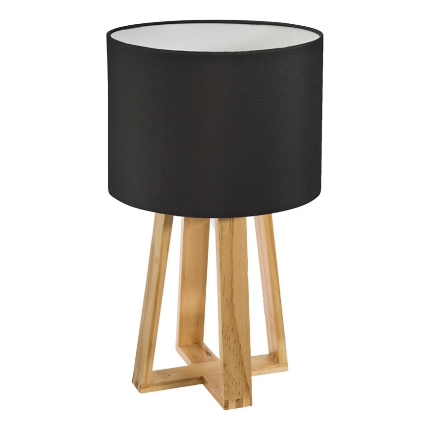 Atmosphera - Stolná lampa MOLU 1xE27/25W/230V borovica/čierna
