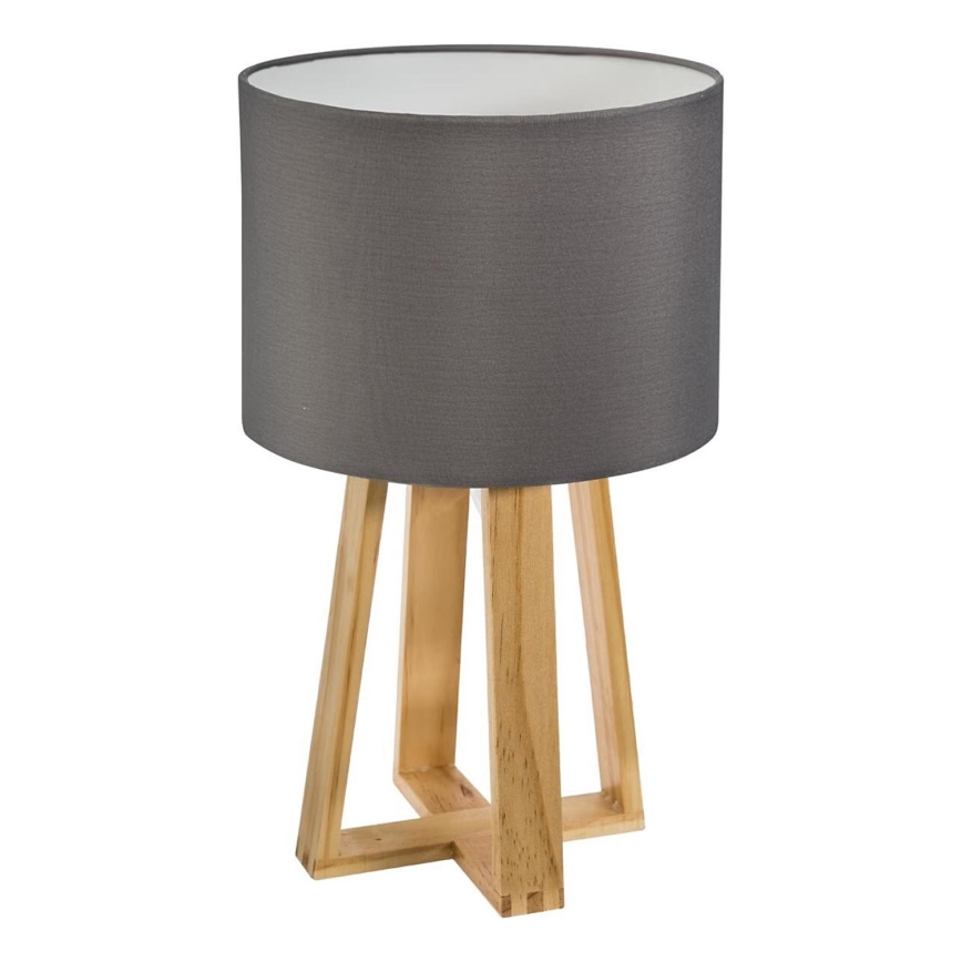 Atmosphera - Stolná lampa MOLU 1xE27/25W/230V borovica/šedá