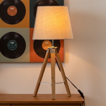 Atmosphera - Stolná lampa RUNO 1xE27/25W/230V bambus/krémová