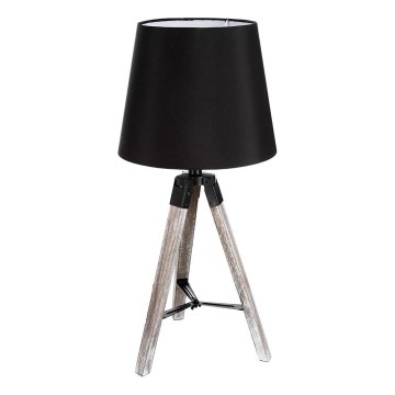 Atmosphera - Stolná lampa RUNO 1xE27/25W/230V drevo/čierna