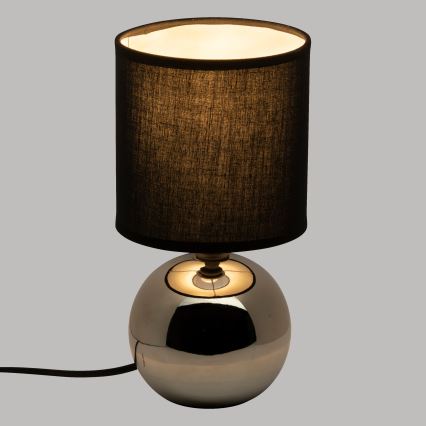 Atmosphera - Stolná lampa TIMÉO 1xE14/60W/230V lesklý chróm/čierna