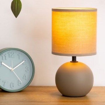 Atmosphera - Stolná lampa TIMÉO 1xE14/60W/230V taupe/krémová