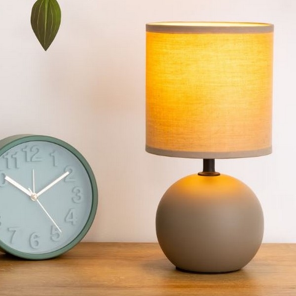 Atmosphera - Stolná lampa TIMÉO 1xE14/60W/230V taupe/krémová