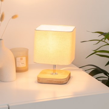 Atmosphera - Stolná lampa TOXEY 1xE14/25W/230V borovica/béžová