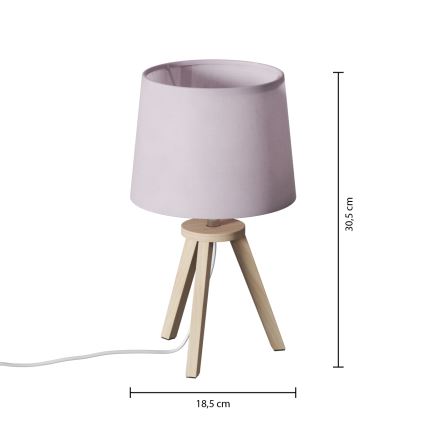 Atmosphera - Stolná lampa TRIPOD 1xE14/40W/230V borovica/ružová