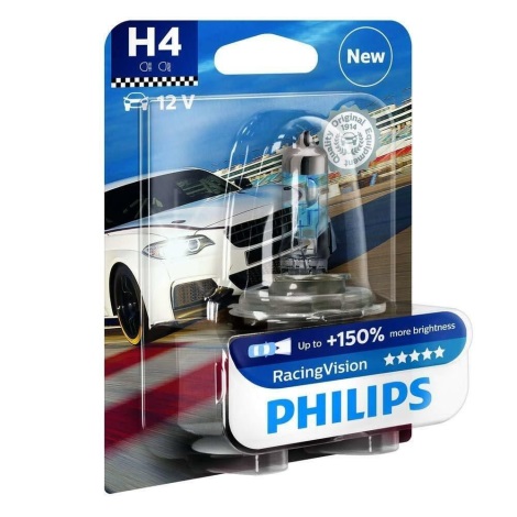 Autožiarovka Philips RACING VISION 12342RVB1 H4 P43t-38/55W/12V 3500K
