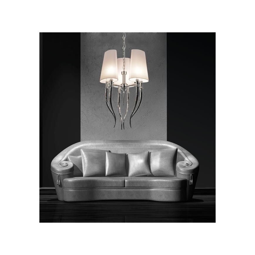 Azzardo AZ0028 - Luster na reťazi DIABLO 6xE14/11W/230V biela