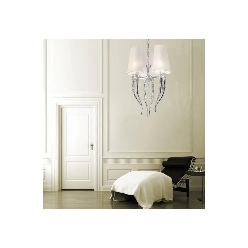 Azzardo AZ0028 - Luster na reťazi DIABLO 6xE14/11W/230V biela