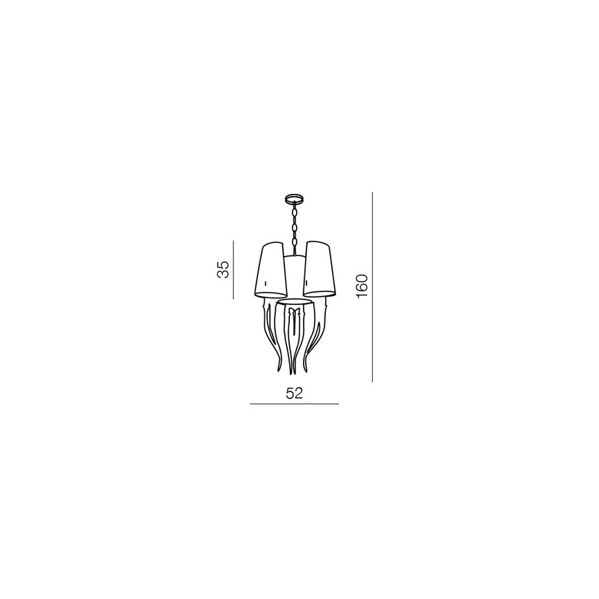 Azzardo AZ0028 - Luster na reťazi DIABLO 6xE14/11W/230V biela