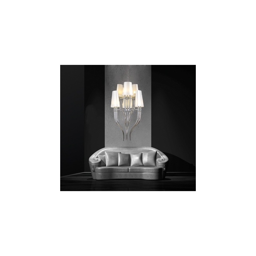 Azzardo AZ0173 - Luster na reťazi DIABLO 12xE14/11W/230V biela