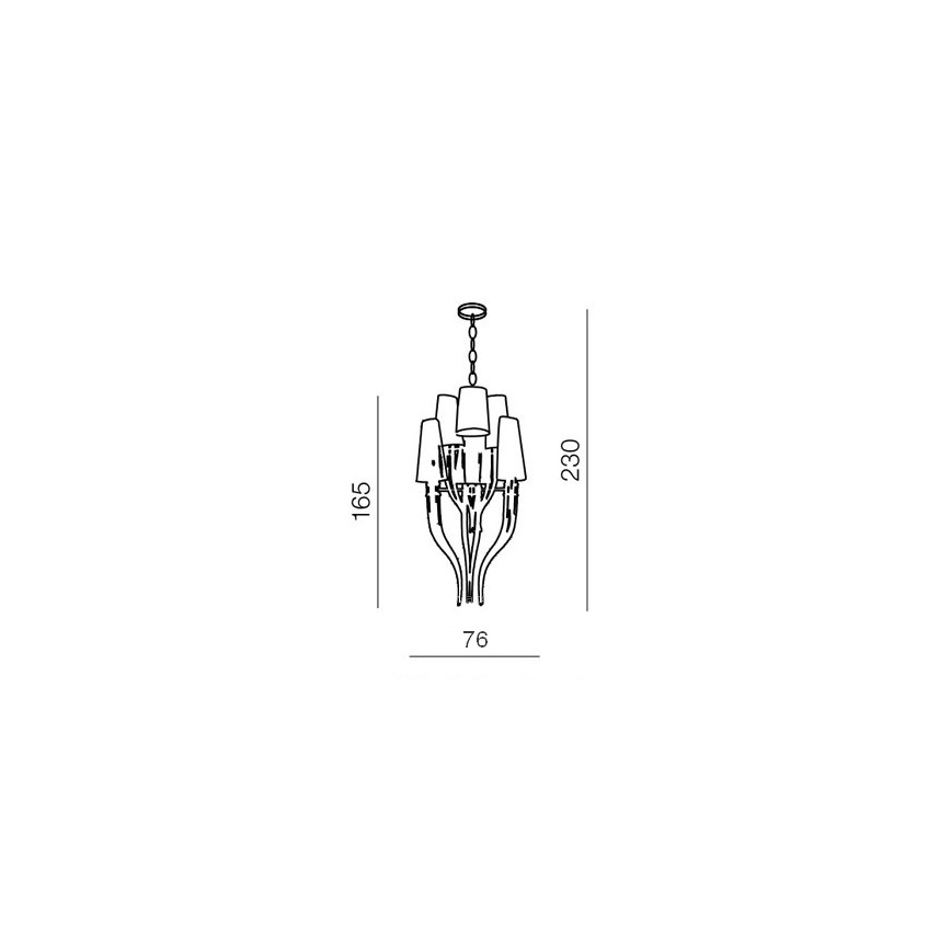 Azzardo AZ0173 - Luster na reťazi DIABLO 12xE14/11W/230V biela