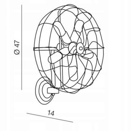 Azzardo AZ1349 - Nástenné svietidlo FAN 5xE27/60W/230V