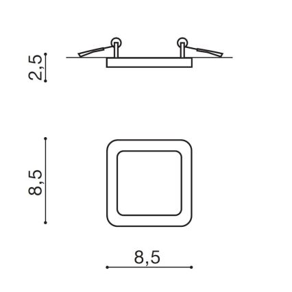 Azzardo AZ2833 - LED Kúpeľňové podhľadové svietidlo SLIM 1xLED/6W/230V IP44 CRI 90