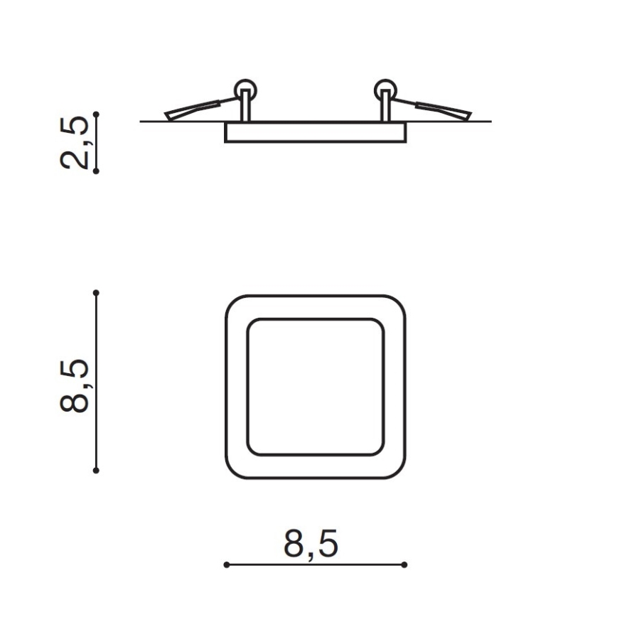 Azzardo AZ2833 - LED Kúpeľňové podhľadové svietidlo SLIM 1xLED/6W/230V IP44 CRI 90