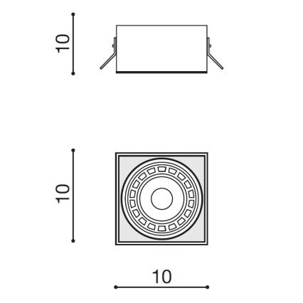 Azzardo AZ2872 - Podhľadové svietidlo NOVA 1xGU10-ES111/50W/230V