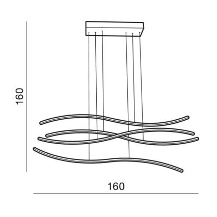 Azzardo AZ2913 - LED stmievateľný závesný luster na lanku WAVES LED/70W/230V