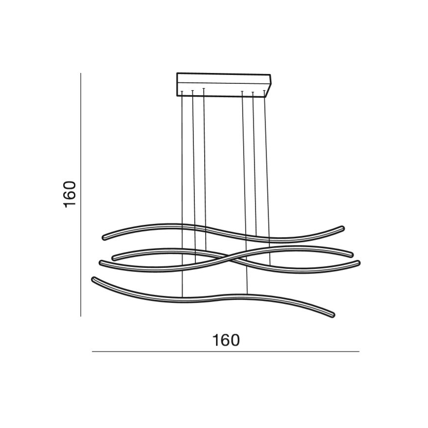 Azzardo AZ2913 - LED stmievateľný závesný luster na lanku WAVES LED/70W/230V