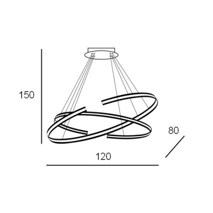 Azzardo AZ3356 - LED Stmievateľný luster na lanku ALESSIA LED/100W/230V