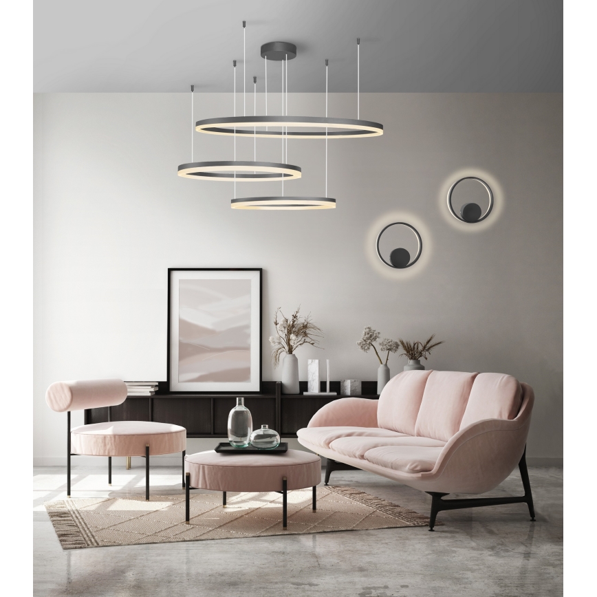 Azzardo AZ4707 - LED luster na lanku HALO LED/130W/230V čierny