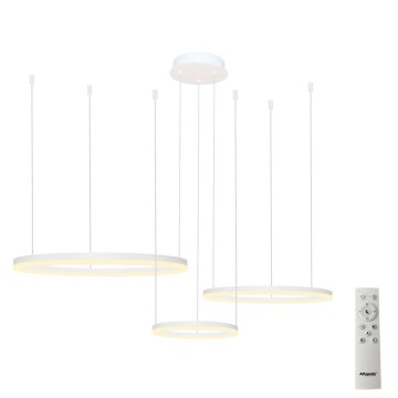 Azzardo AZ4971 - LED Stmievateľný luster na lanku HALO LED/120W/230V biela + diaľkové ovládanie