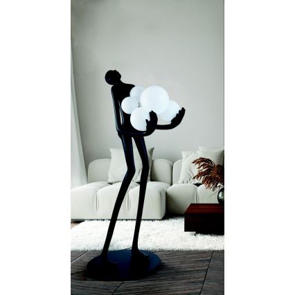 Azzardo AZ4985 - Stojacia lampa ATLAS 6xE14/50W/230V 180 cm živica