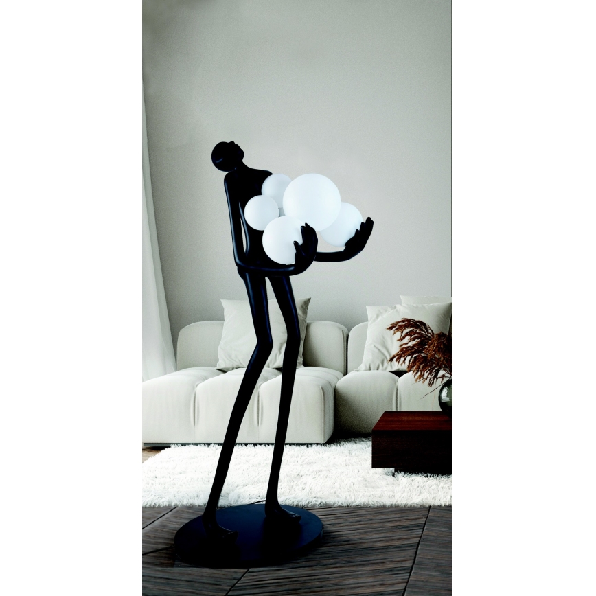 Azzardo AZ4985 - Stojacia lampa ATLAS 6xE14/50W/230V 180 cm živica