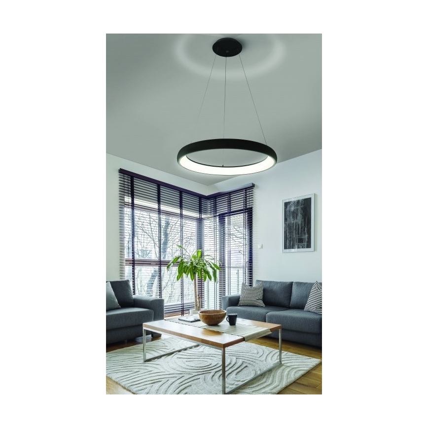 Azzardo AZ5063 - LED Stmievateľný luster na lanku ANTONIO LED/50W/230V čierna + diaľkové ovládanie