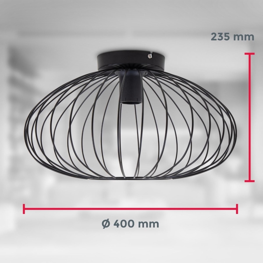 B.K. Licht 1398 - Prisadený luster RETRO 1xE27/40W/230V čierna