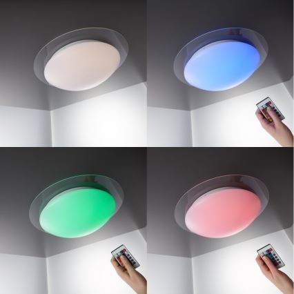 B.K.Licht BKL1025 - LED RGB Stmievateľné kúpeľňové stropné svietidlo ASKELLA LED/12W/230V IP44 + diaľkové ovládanie