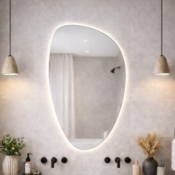 Baltica Design - Kúpeľňové nástenné zrkadlo s podsvietením STONE FLUID LED/15W/230V 4500K 92x55 cm IP65