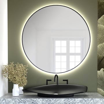 Baltica Design - LED Kúpeľňové nástenné zrkadlo s podsvietením BRIGHT LED/15W/230V 4500K pr. 50 cm IP65 čierna