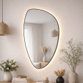 Baltica Design - LED Kúpeľňové nástenné zrkadlo s podsvietením STONE FLUID LED/15W/230V 2700K 92x55 cm IP65 čierna