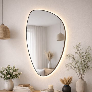 Baltica Design - LED Kúpeľňové nástenné zrkadlo s podsvietením STONE FLUID LED/15W/230V 2700K 92x55 cm IP65 čierna