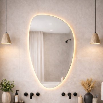 Baltica Design - LED Kúpeľňové nástenné zrkadlo s podsvietením STONE FLUID LED/15W/230V 2700K 92x55 cm IP65
