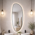 Baltica Design - LED kúpeľňové nástenné zrkadlo s podsvietením STONE FLUID LED/15W/230V 4500K 155x50 cm IP65 čierna