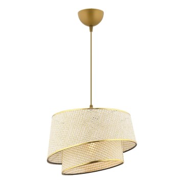 BARETTE 1xE27/60W/230V krémová/zlatá závesná lampa