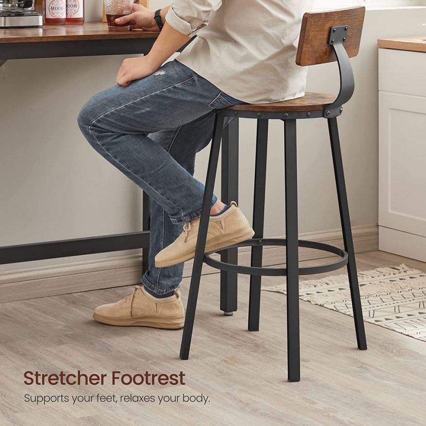 Barová stolička AVEN hnedá/čierna