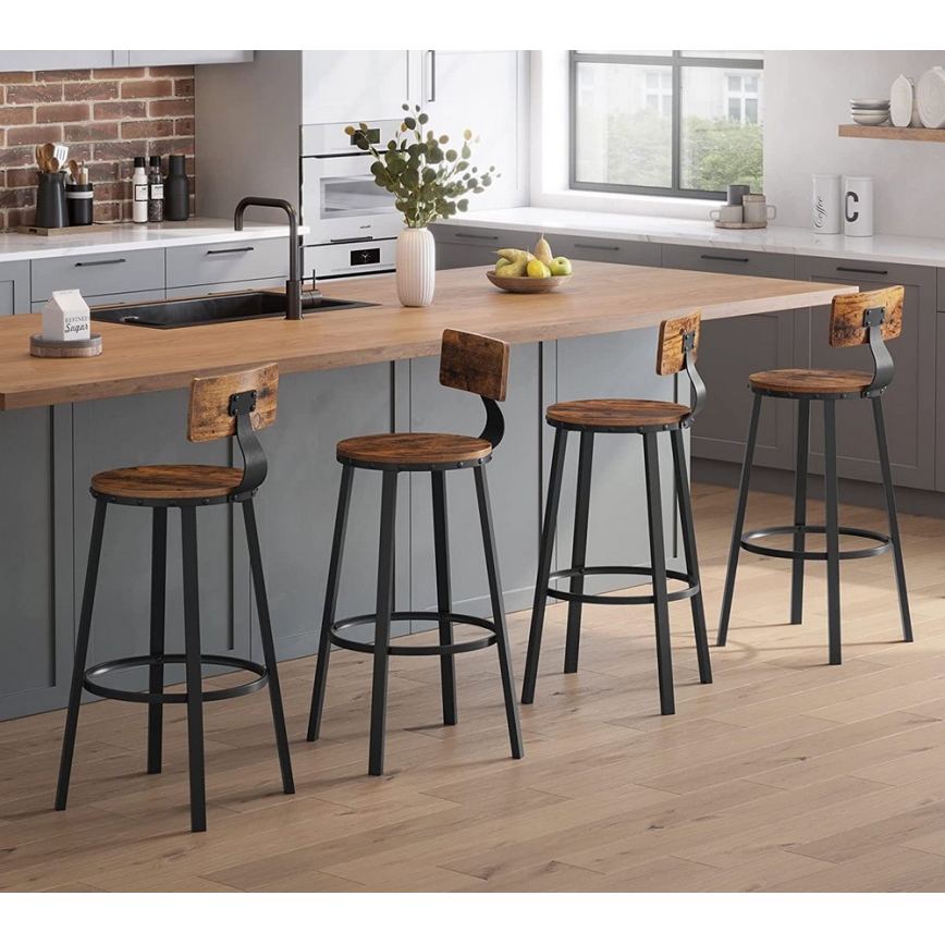 Barová stolička AVEN hnedá/čierna